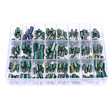 24種高頻電解電容器直插6.3V-50V高頻低阻綠色電解電容包混裝套件