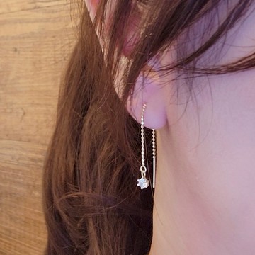 雙12活動[現貨商品]【焦糖小姐 Ms caramelo】 925純銀 六爪鋯石流蘇耳環