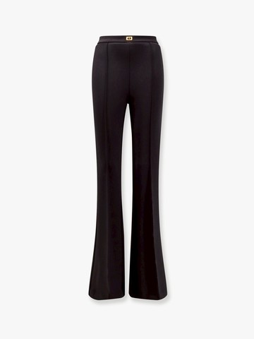 Stretch trouser with monogram metal detail - ELISABETTA FRANCHI - gender_Woman