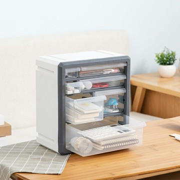 桌面收納盒多層抽屜式化妝品柜子辦公桌宿舍家用儲物箱整理置物架