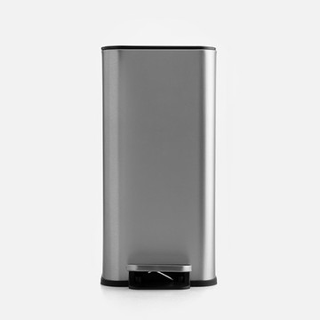 伊登緩降不鏽鋼垃圾桶15L 窄型銀色