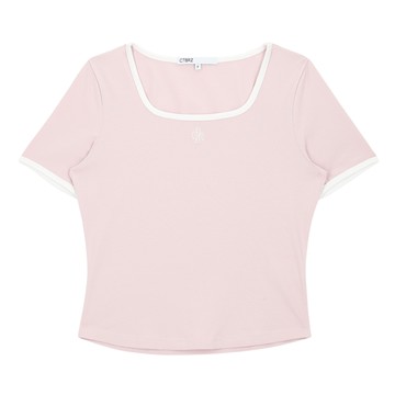 【CITYBREEZE】方領LOGO短袖上衣 (4色可選_黑色/白色/淺藍/粉紅)