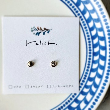 【再販】極小 一оlith 3月誕生石 金繼 耳環 無耳洞耳環 小巧 簡約 紫色 金色 金 天然石 禮物 贈禮