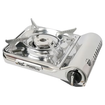 HouseKeeper 妙管家 M666AS 全不鏽鋼雙焰磁吸爐 1.2kg  29.8 x 23.6 x 9cm  銀色  1個