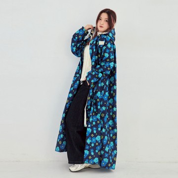 Rainstory - 前扣式連身雨衣L號-沁藍花海 (L)-460g