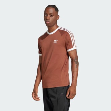 adidas 愛迪達 上衣 男款 短袖上衣 運動 三葉草 3-STRIPES TEE 磚紅 IZ3071