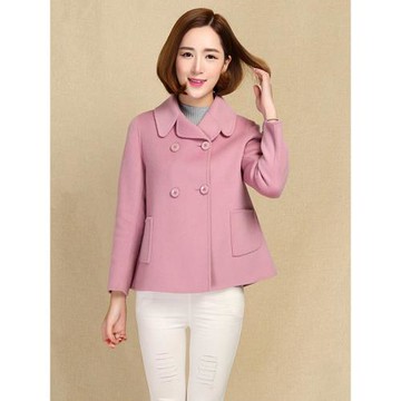 今年流行漂亮的外套 小個子大碼毛呢短款秋冬絕美巨好看的小外套