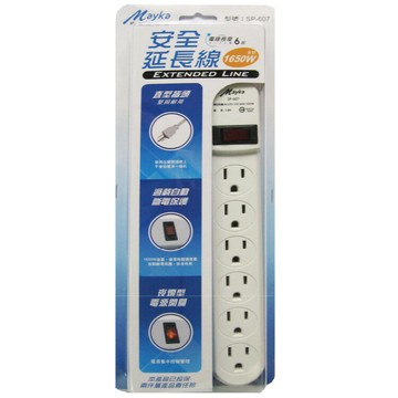 明家 6插1開關 6呎延長線 / 組 SP-607【APP滿額下單10%點數(單一帳號最高5000點)】1/31止