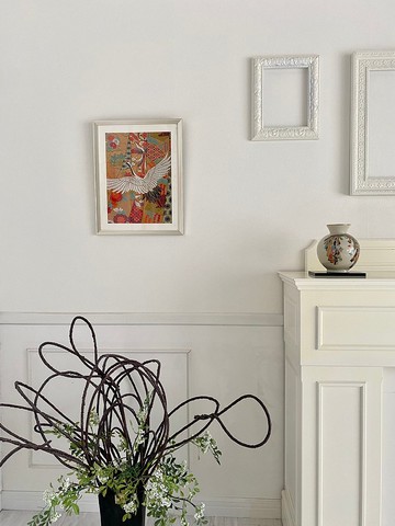 帶框 049 刺繡和服鶴日式和風室內裝飾禮物婚禮慶典喬遷長壽慶典好運帶框室內裝飾日本製造