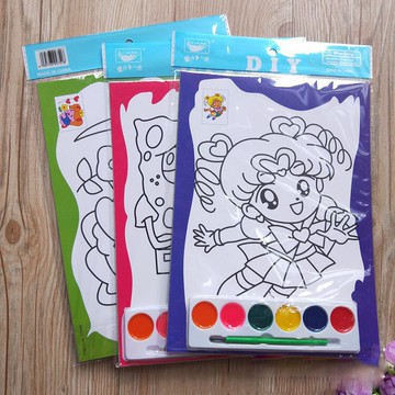 新款 色涂色畫填色畫卡通涂鴉彩繪兒童畫各類尺/三角板