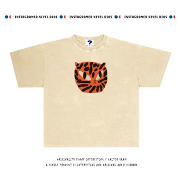 羈客Halter Gram 老虎古著插畫oldschool獨特短袖T恤男女2025新款