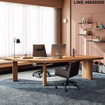 免運 開立發票 老板桌 老闆桌 總裁桌 經理桌 主管桌 大班台 實木老板桌 董事長辦公桌 北歐高端弧形全實木書桌大班臺老板桌簡約書房辦公桌經理總裁桌 支持訂製