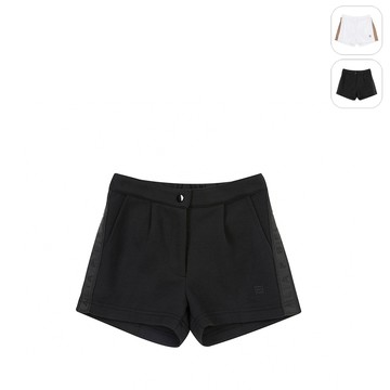 【FILA】KIDS 女童款 針織短褲-黑色 5SHZ-4443-BK