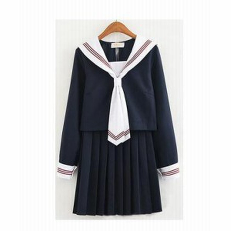 レディースファッション セーラーワンピース 制服 海軍風 学園風 長袖シャツ ミニスカート リボン 靴下4点セット 通販 Lineポイント最大1 0 Get Lineショッピング