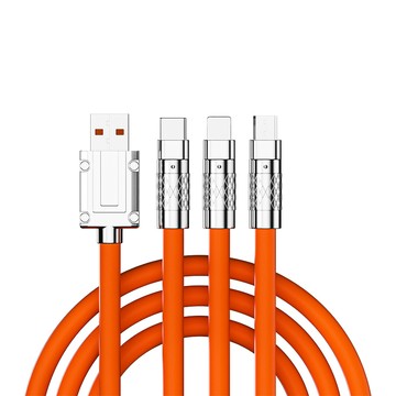 A公 - A公 【宅配免運】120W大功率6A大電流鋅合金三合一快速充電線