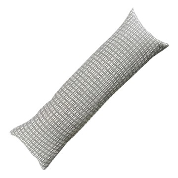 J&N 幾何尼克長抱枕 填充棉 外套可拆洗  40 x 120cm  米白色