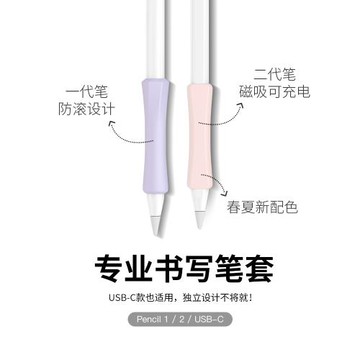 適用蘋果筆握筆套apple pencil pro筆尖套防滑類紙膜硅膠保護套一二代握筆器ipad pencil(USB-C)筆頭保護套