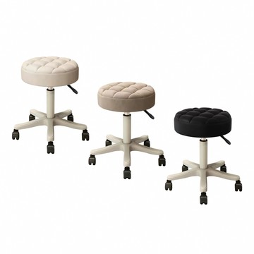 【好氣氛家居】MINO滑順海綿旋轉升降小圓椅/滾輪椅/穿鞋椅(升降椅/凳子/美容椅/淺棕色