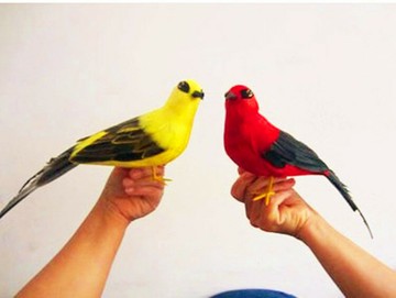 定做仿真模型 喜鵲 黃鸝鳥30CM 羽毛花鳥  園林擺飾 場景道具