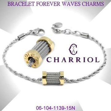 CHARRIOL夏利豪 Bracelet Forever Waves Charms永恆波浪墜飾手鍊PVD金 C6(06-104-1139-15N)