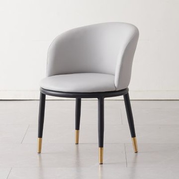 MUNA家居  布里安貓抓皮餐椅/淺灰色/01-15   55X55X74cm