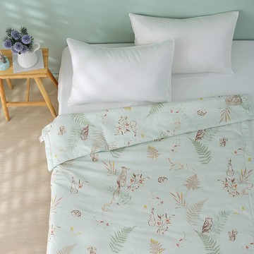 涼被 /美國棉授權品牌 300織/ 夏日涼被 / 狐狸艾莉森 [鴻宇]台灣製-2306綠