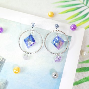 風景印象 冬 紫玉髓 耳環 耳針/耳夾