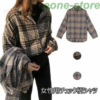 チェック柄シャツ レディース シャツジャケット 長袖シャツ 厚手 チェック柄 シャツ ゆったり 女性 ブラウス カジュアルシャツ レトロ 通販 Lineポイント最大get Lineショッピング