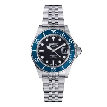 DAVOSA 161.552.04 TERNOS DIVER 藍色陶瓷圈200M專業潛水錶-實心鋼帶PentaLink五銖款/40mm