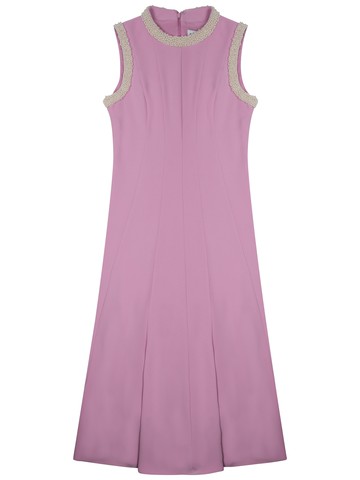 self-portrait midi dress with pearls