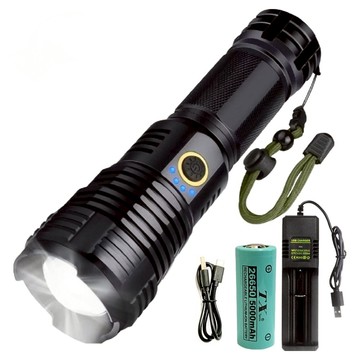 TX Tanox 特林 XHP70 LED超強亮伸縮變焦手電筒 T-2025V-P70  黑色  1個