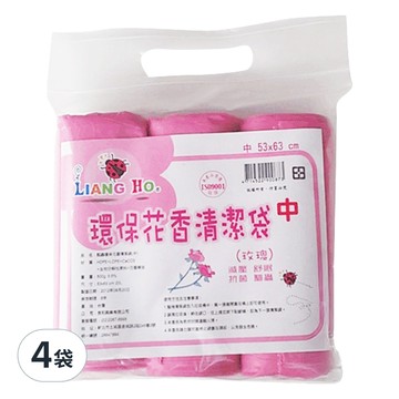 LIANG HO 良和 環保花香清潔袋 20L 玫瑰花香  4袋