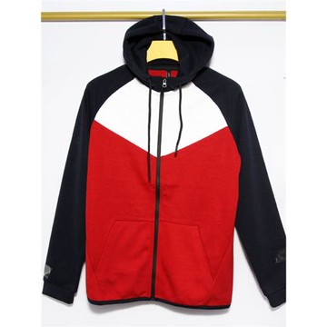 外貿男士春秋季休閑連帽衛衣拼色寬松大碼運動男女款拉鏈外套