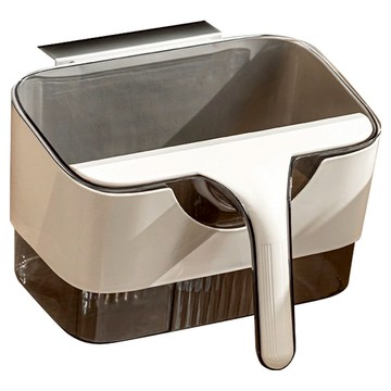 bebehome 廚房掛式垃圾桶 附刮板  1個  透明灰  25 x 14.5 x 14cm