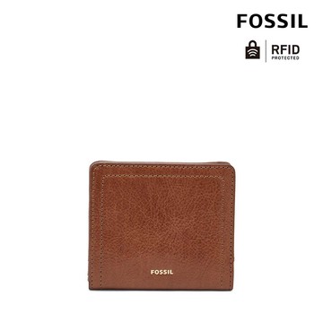 【FOSSIL 官方旗艦館】Logan 真皮RFID防盜短夾-咖啡色 SL7829200