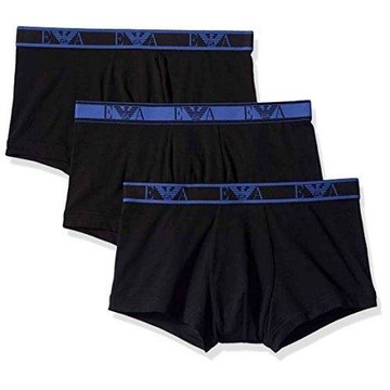 EMPORIO ARMANI 男時尚炫藍鷹標黑色四角內著3件組(預購)