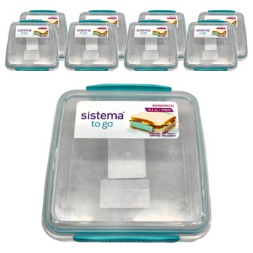 Sistema 外帶餐盒 15.2 oz / 450ml 三明治餐盒  顏色隨機  9個