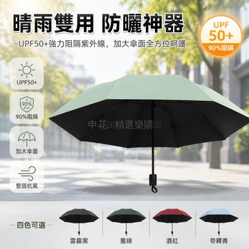 台灣出貨✨ 防曬遮陽傘 抗UV晴雨傘 強力抗風雨 有效降溫隔熱 手動摺疊雨傘 女生大號 雲霧黑墨綠酒紅帝釋青