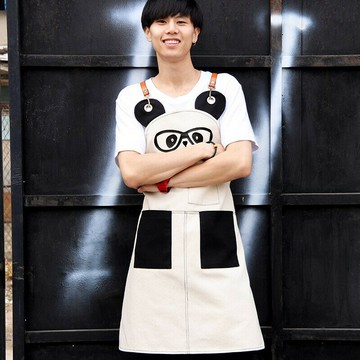 圍裙女可愛蛋糕奶茶店理發師男士工作服花藝美甲兒童美術定制logo