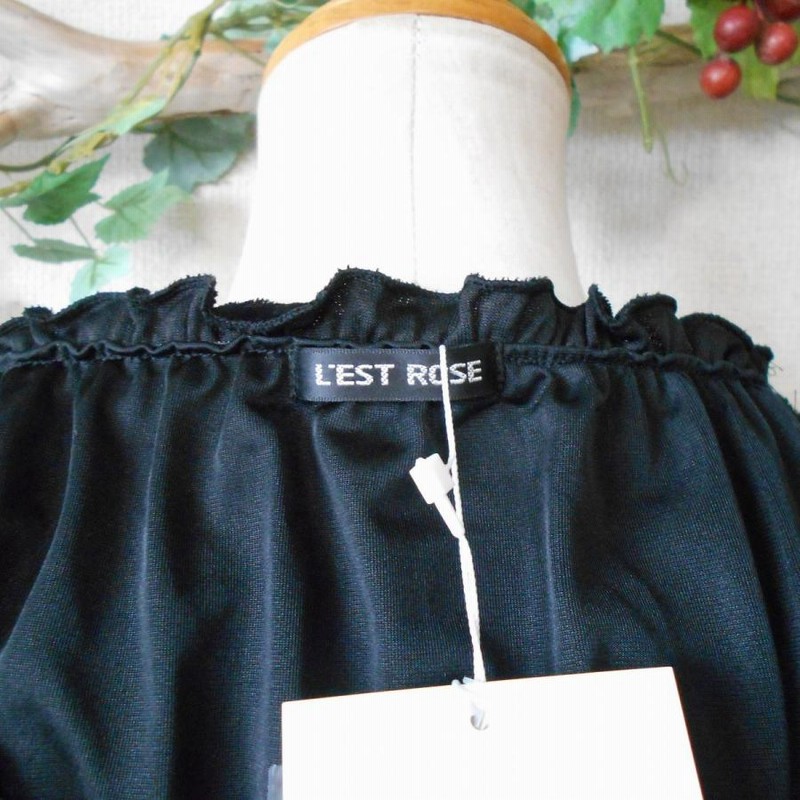 【新品】レストローズ ベロア 長袖　レース　レア　ビンテージ　冬物　おしゃれ 新品 タグ付 24990円 レストローズ LEST ROSE 豪華 刺繍 入り