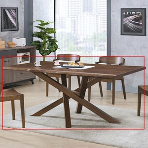 日式新千歲5尺胡桃色全實木餐桌