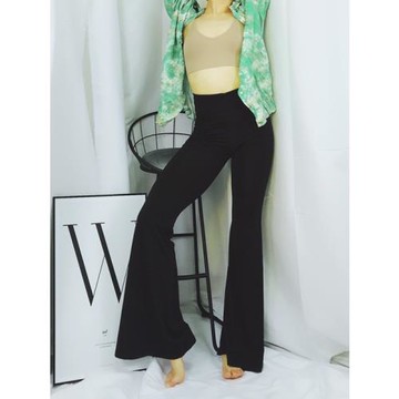 WYZ蓋蓋街舞JAZZ喇叭褲高彈運動褲高腰緊身顯瘦喇叭褲長褲拖地褲