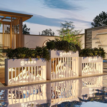 免運 花箱 戶外花箱 花箱隔斷 戶外花箱組合不銹鋼太陽能燈箱圍欄花槽餐廳花架室外鐵藝隔斷花盆 可開發票 全館五折 工廠現貨直銷 新品特價 b8302