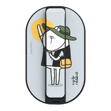 SleekStrip 犀利釦 輕巧磁吸支架 醜白兔 醜白好心情  1個  灰色