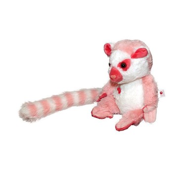 六福村x六福莊 25cm粉紅環尾狐猴坐姿玩偶 官方直營