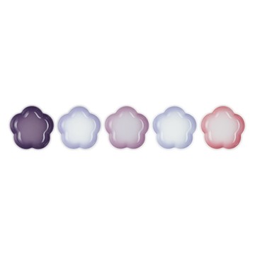 LE CREUSET -復古調色盤系列花型盤 20 cm (中) 5入 (星河紫/藍鈴紫/卡特蘭/淡粉紫/綻放粉)
