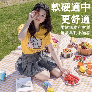 升級版戶外野餐墊加厚可擕式防水防潮地墊春遊印花野營格子墊帳篷防潮墊攜帶更方便