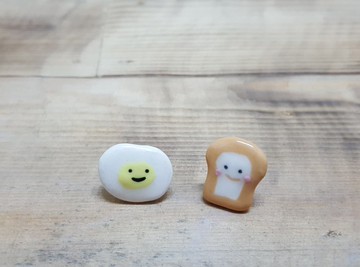 微笑蛋吐司家族  陶瓷耳環