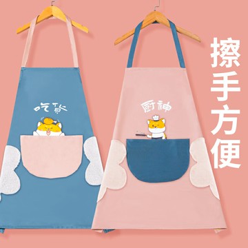新款圍裙家用廚房防水防油女夏季薄款工作服做飯圍腰網紅同款
