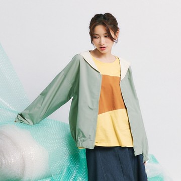 【Dailo】防潑水微海軍領長袖外套 綠 咖 (魅力商品)